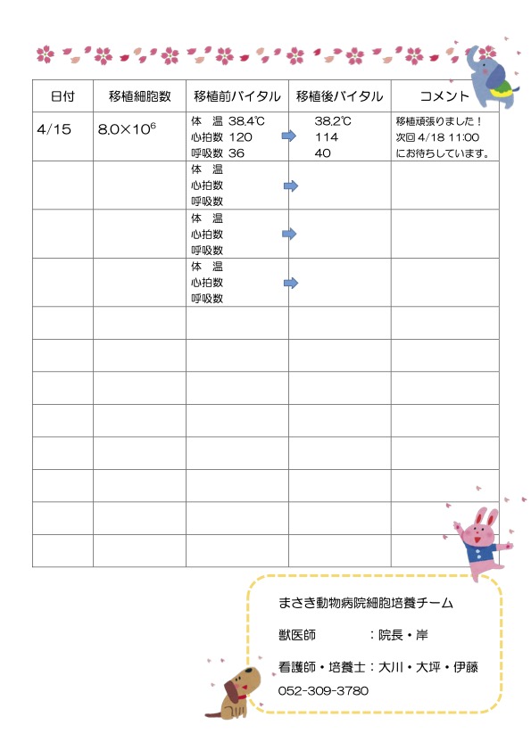 幹細胞移植報告書